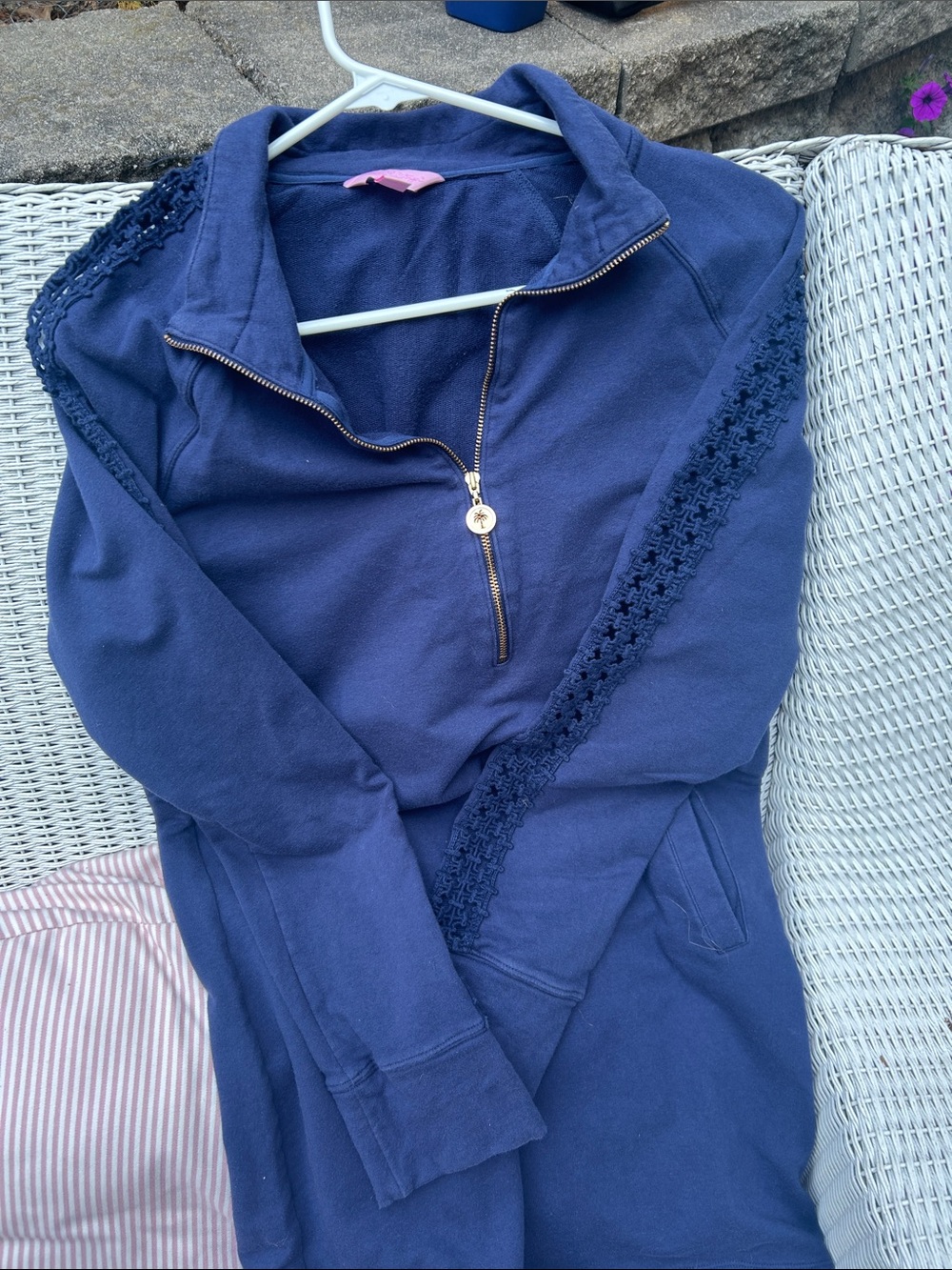 Lilly Pulitzer Navy Blue Mini Dress with Zip Pullover